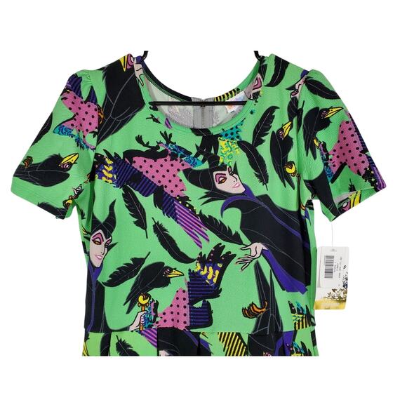 LuLaRoe Disney Collection Amelia Dress Maleficent Sleeping Beauty Size L NEW - Picture 2 of 12